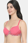 Wacoal Padded Wired 3/4th Coverage T-Shirt Bra - Hot Pink Multi — thumbnail 3